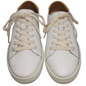 Soludos White IBIZA Classic Leather Low Top Lace-up Sneakers Women's 8.5 EUC